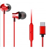 AURICULAR IN-EAR ESTM-50USB-C MICRO TIPO-C ROJO