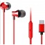 AURICULAR IN-EAR ESTM-50USB-C MICRO TIPO-C ROJO